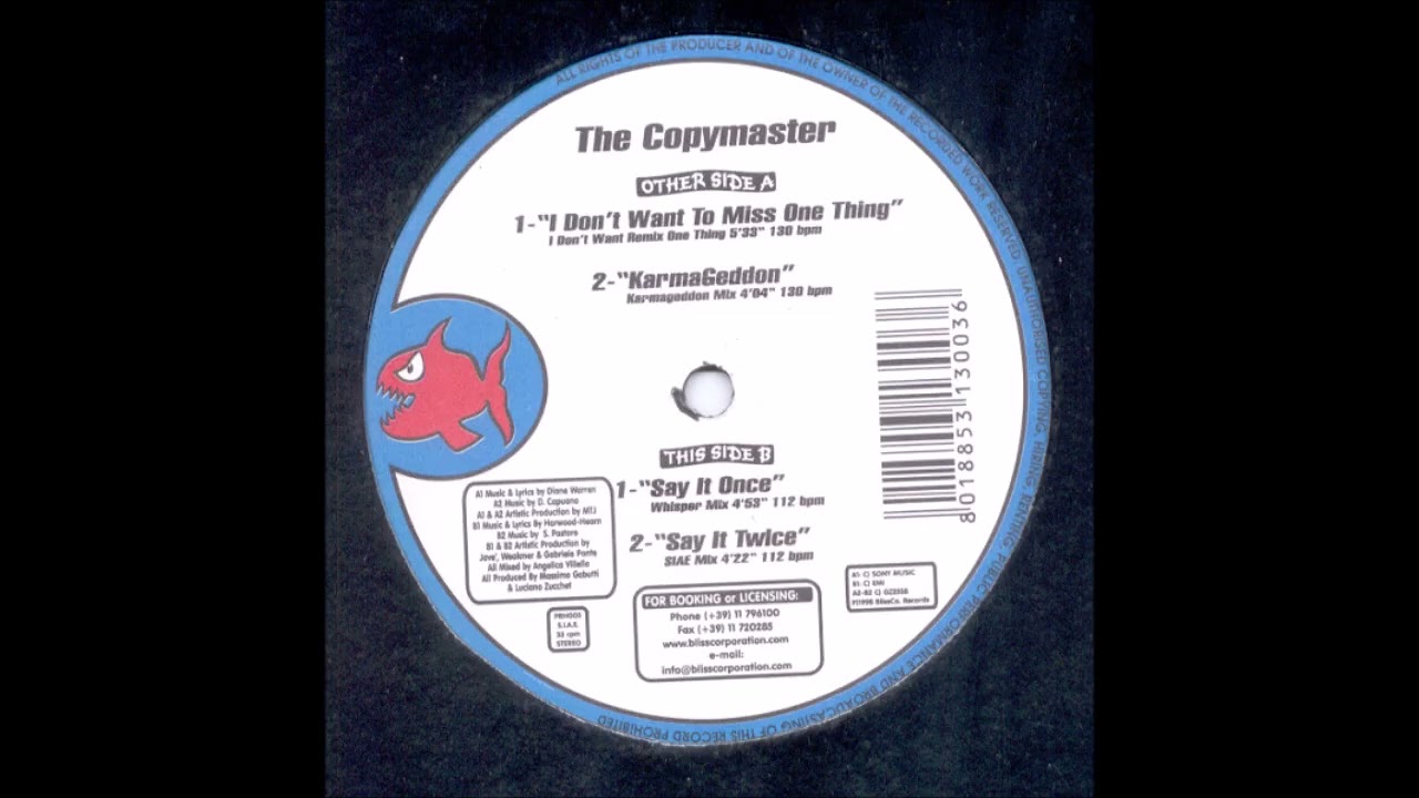 The Copymaster - I Don't Want To Miss One Thing