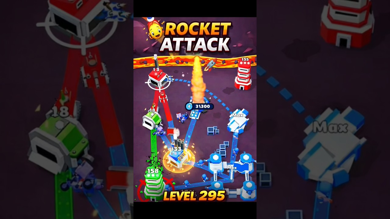 Level 295 😱 Red Army Rocket Launch 🚀 | Green vs Blue Army | Khatrnak Battle | Tower War 