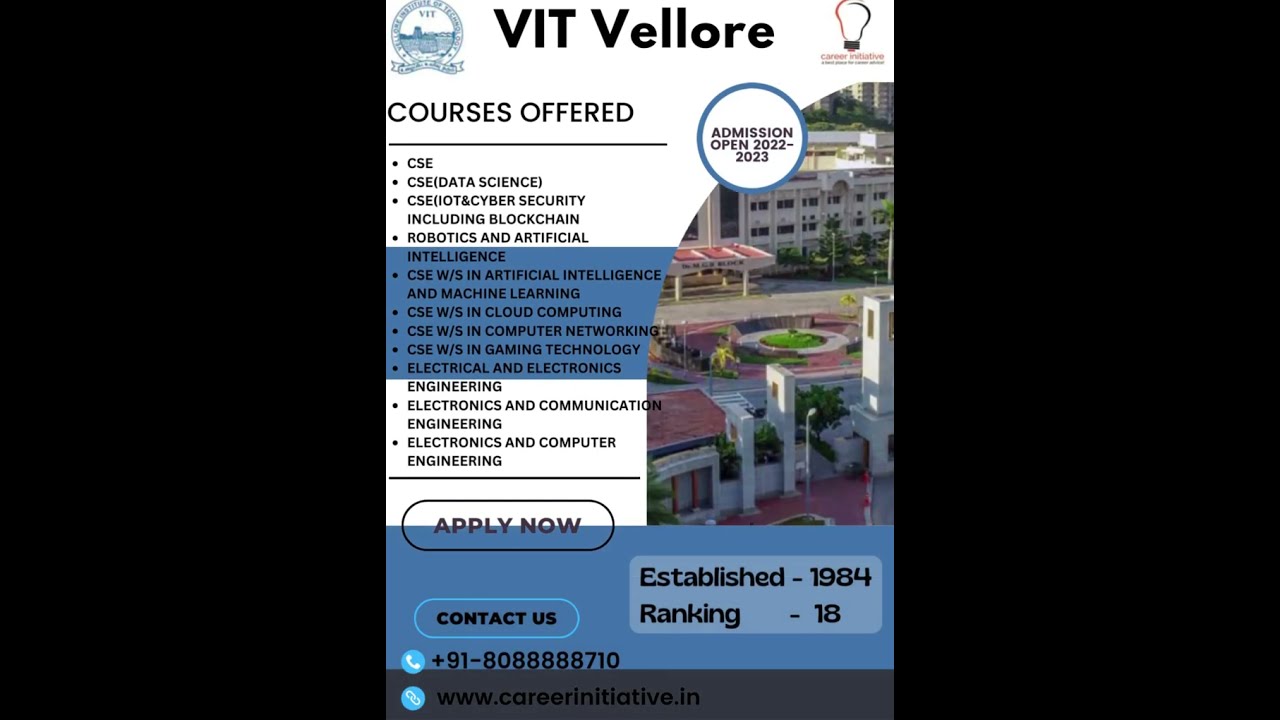VIT Vellore || VIT College || VIT University || VIT Admission 2023 || Btech Admission 2023