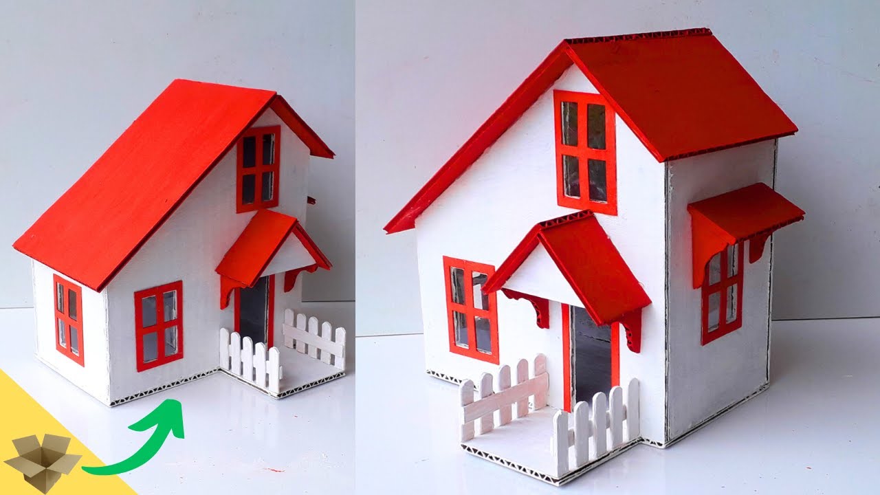Mini Casinha de PAPELÃO | Como Fazer Casinha de Papelão