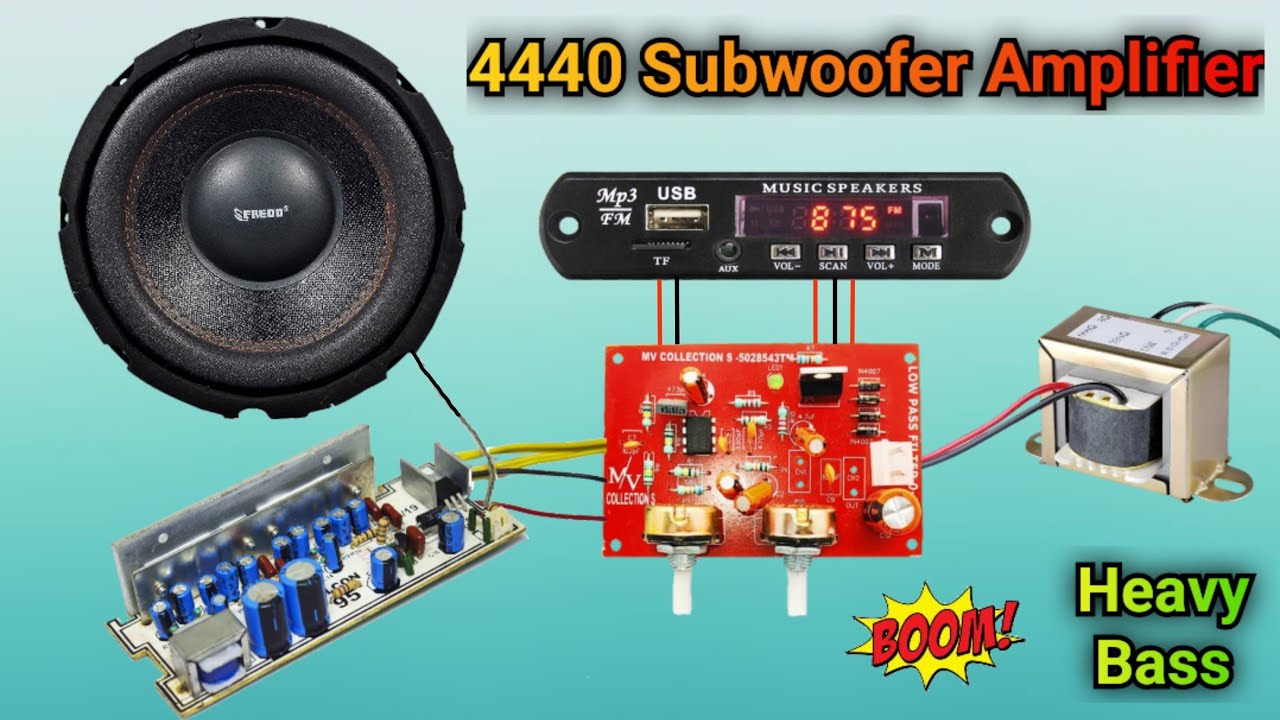 How To Make Powerful Bass Amplifier At Home | Low Pass Filter | 4440 IC Amplifier