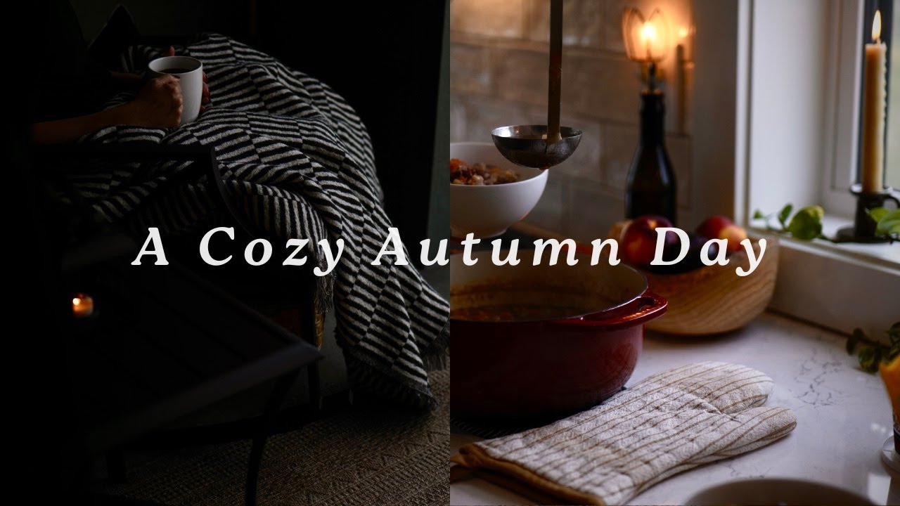 A Cozy Autumn Day 🍁| Morning Walk, Coffee in the Rain, Apple Trees & Chili on the Stove 