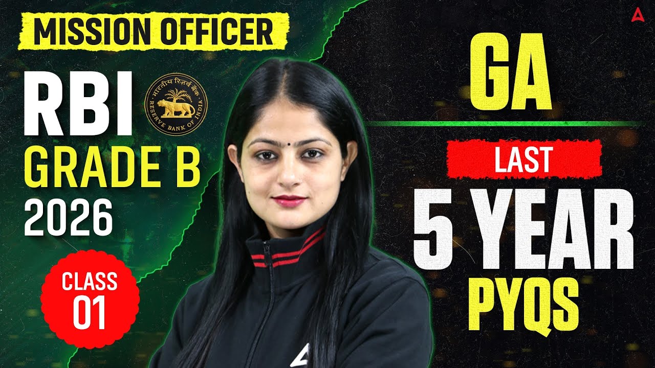 RBI Grade B 2026 | General Awareness Last 5 Year PYQs | Class #1 | By Pinky Yadav