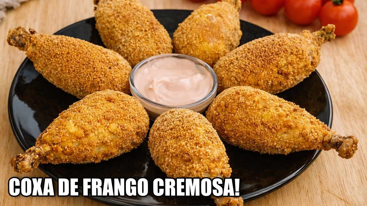 Coxa de Frango Cremosa com Queijo, f&aacute;cil e deliciosa!