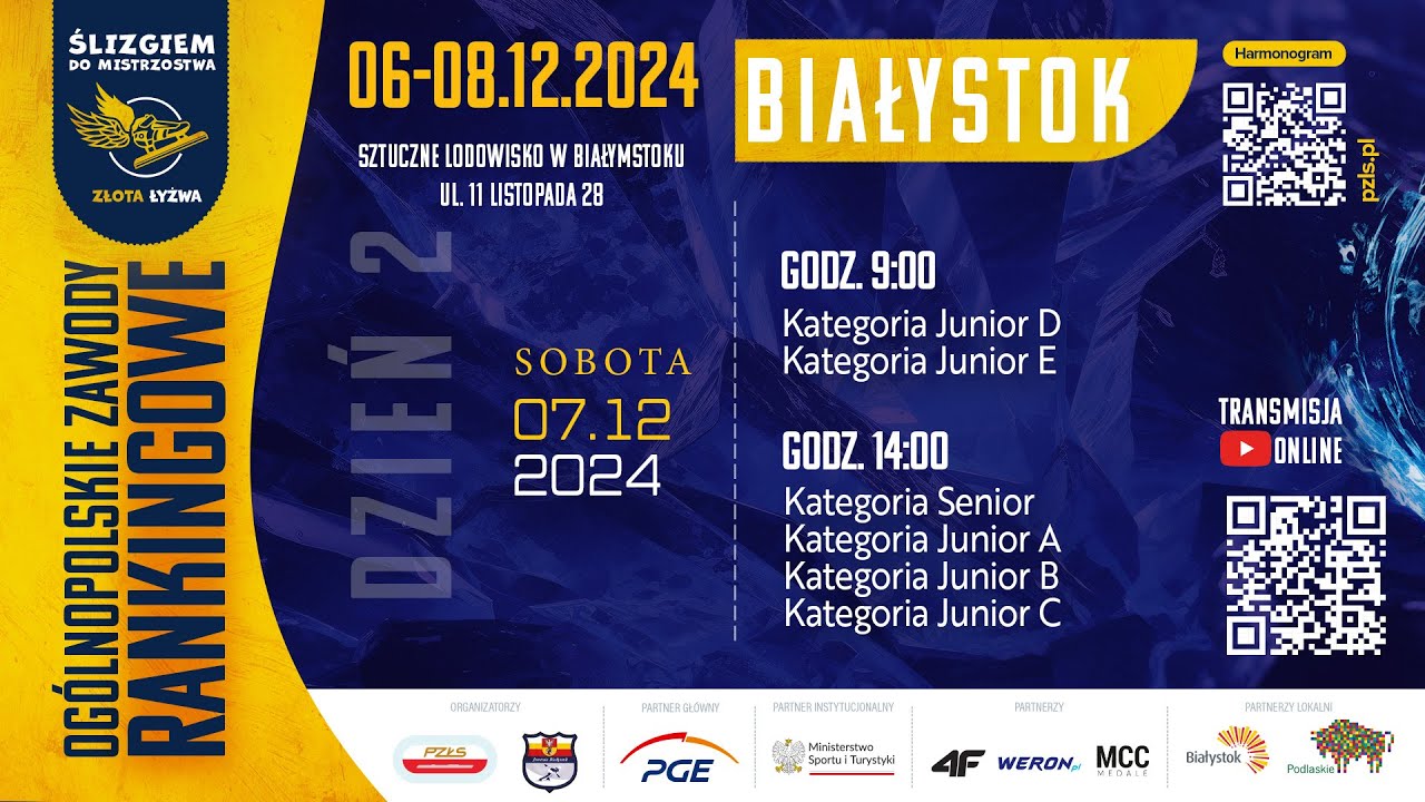 Ogólnopolskie Zawody Rankingowe w short tracku - Białystok / LIVE / Dzień 2 :: Sesja II [7.12.2024]