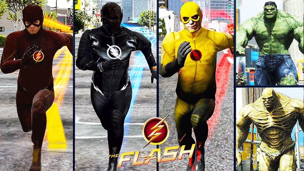 Team Flash VS. Team Hulk (GTA 5 Ultimate Flash Mod)