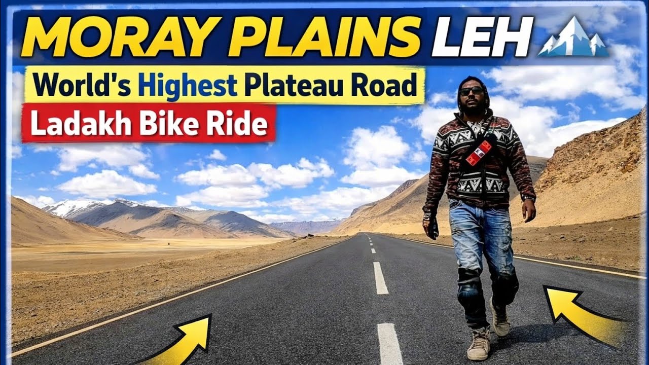 Moray Plains Leh 🏔️ | World’s Highest Plateau Road | Ladakh Bike Ride