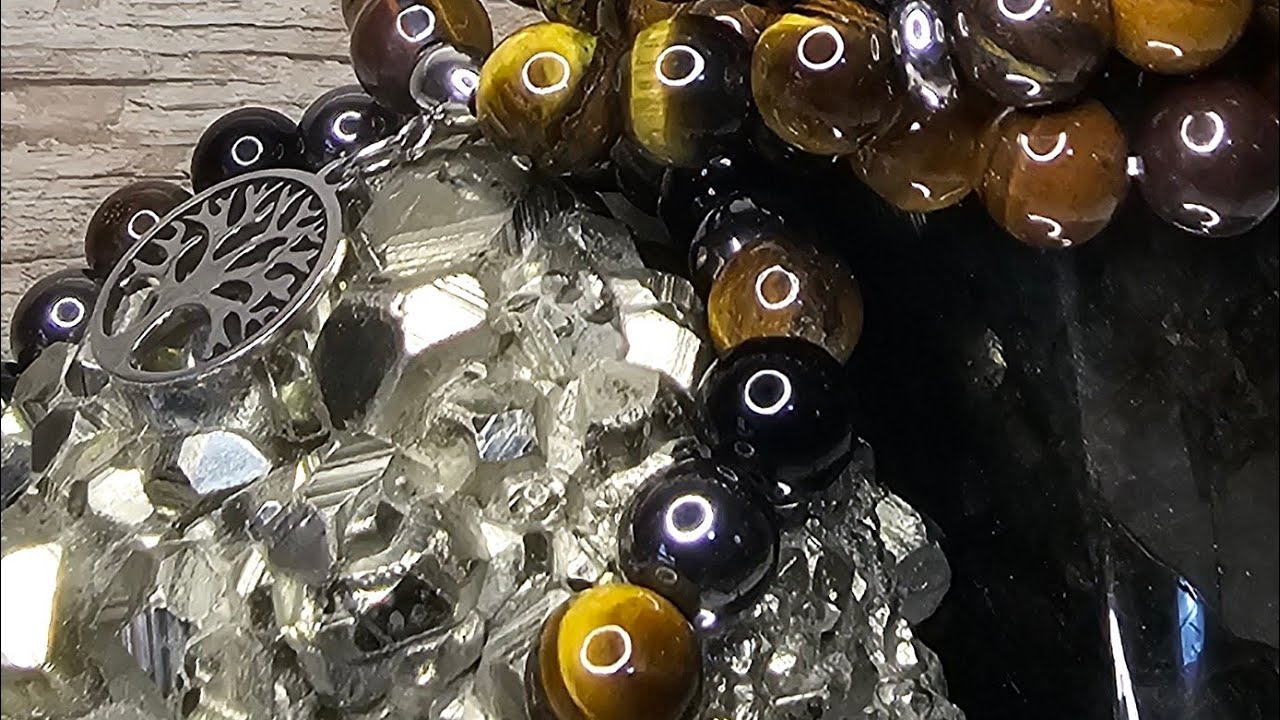 🔴 LIVE Hypnotic Tiger Eye Bracelet 💎 Tree of Life Spinning Gemstone | Luxury ASMR Crystal Jewelry 4K