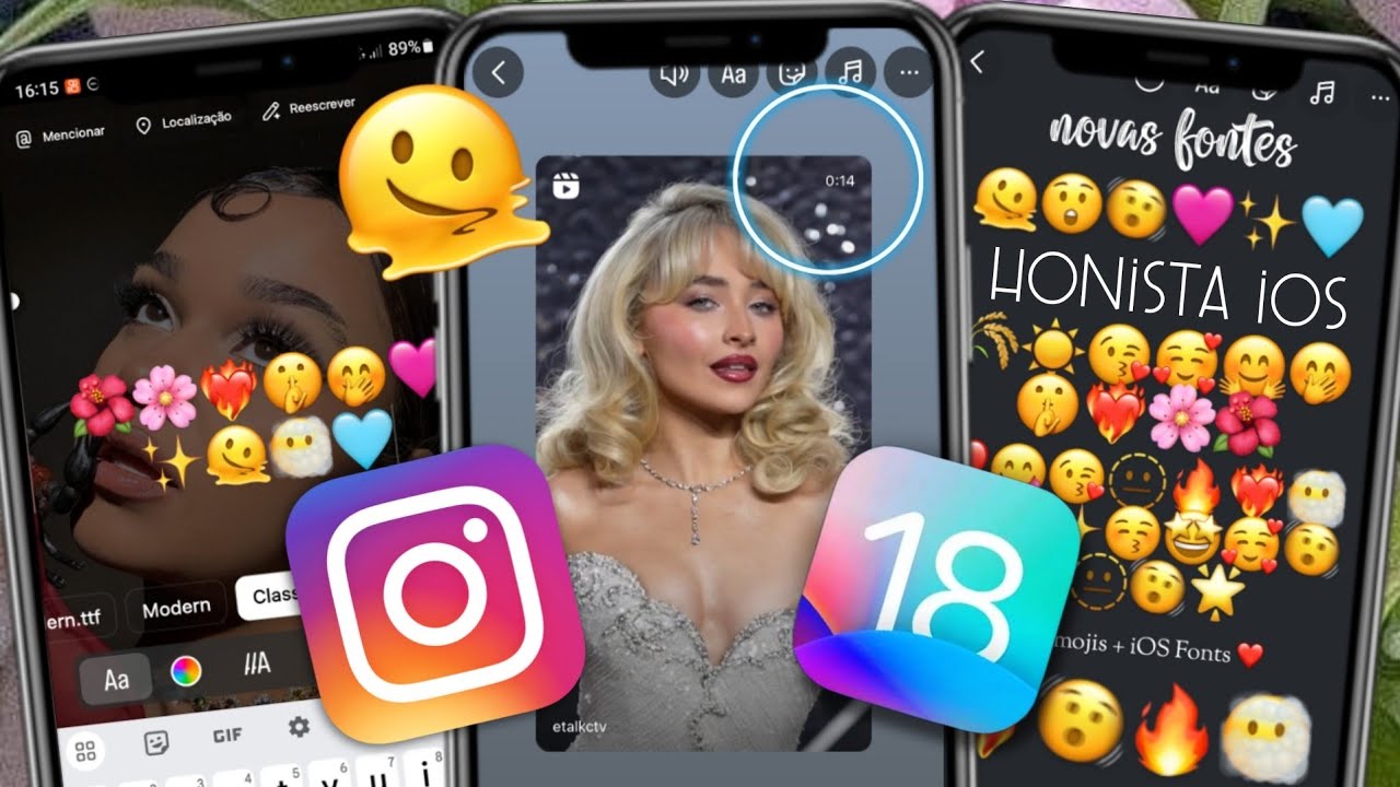HONISTA ATUALIZADO 2024 INSTAGRAM estilo IPHONE com EMOJIS IOS + IOS FONTES + REPOST REELS IOS 🔥
