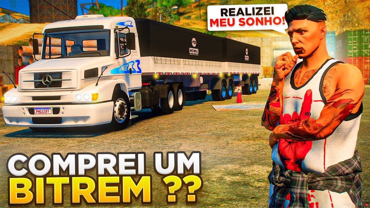 GTA V VIDA DE CAMINHONEIRO | ENGATEI UM BITREM NO MEU NOVO CAMINHAO 😍! *vou comprar?!* #217