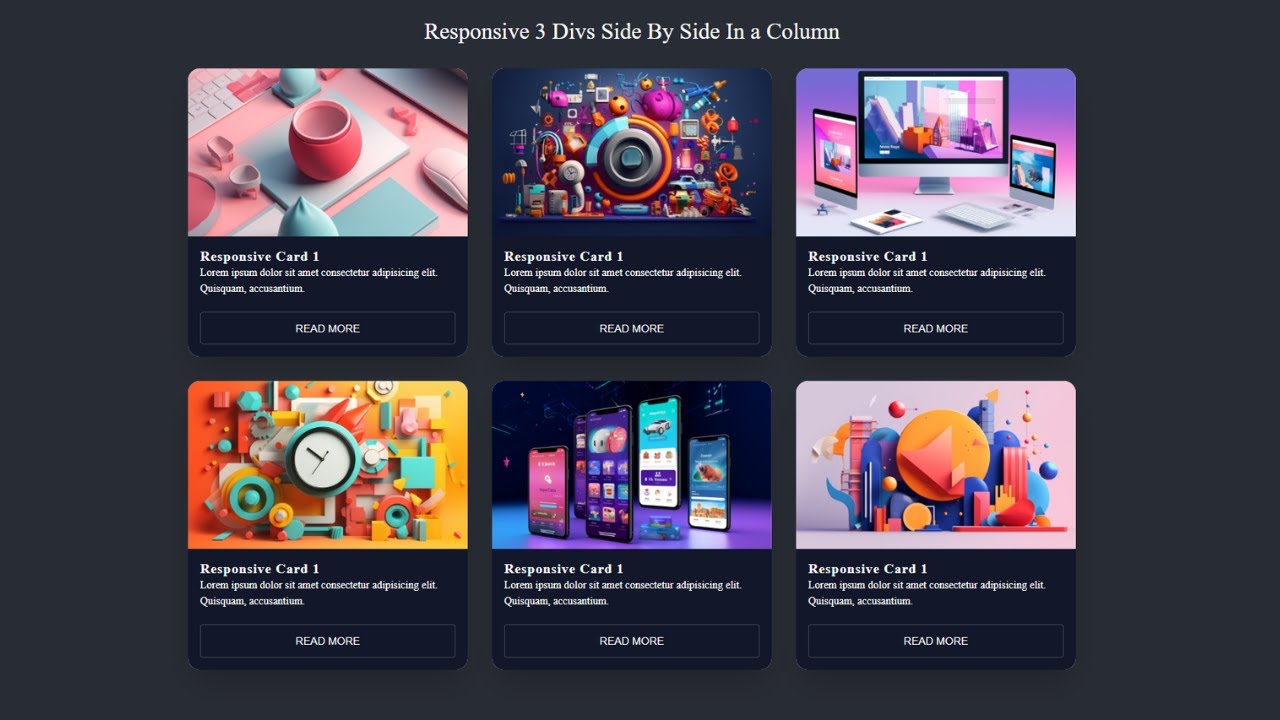 Responsive 3 Div Side by Side Layout: HTML & CSS Tutorial