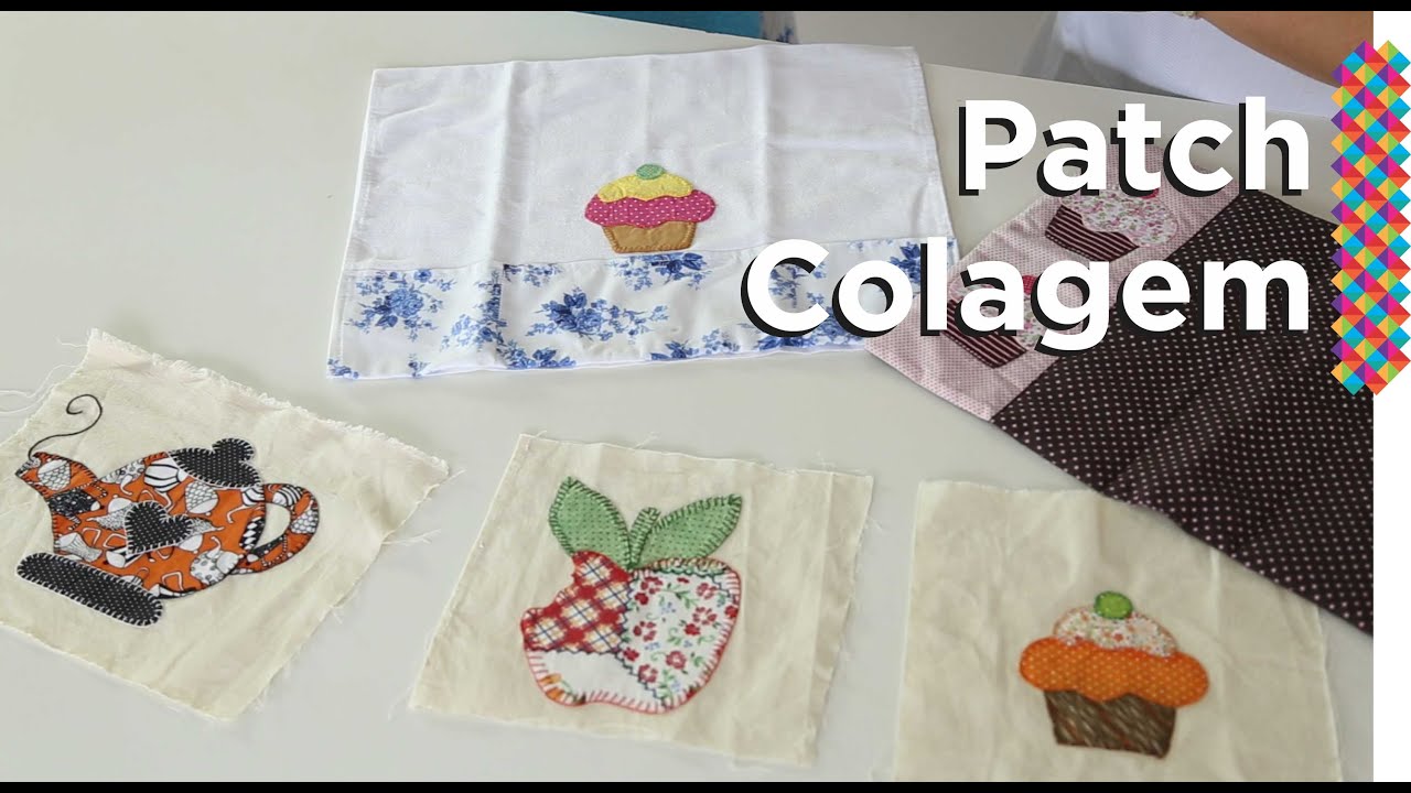 Video aula - Aprenda como fazer patch colagem ou apliques de retalhos em tecido