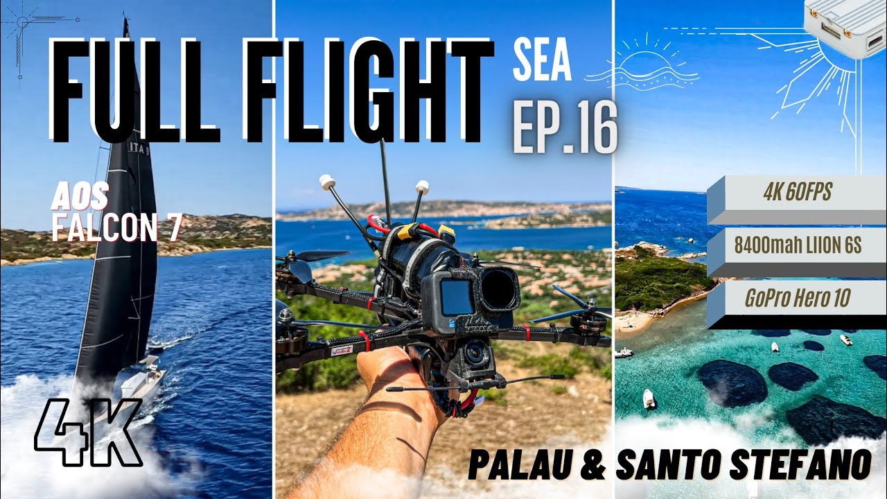 🏕️ FULL LONG RANGE FLIGHT SEA / EP 16 -  PALAU & SANTO STEFANO 🏝️/ AOS FALCON 7 [4K 60FPS] 🏞️