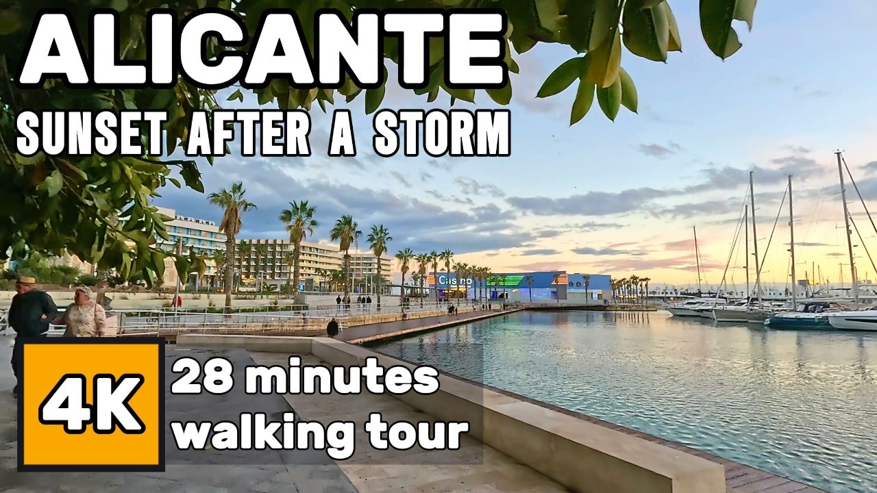 alicante walking tour 4k | after a storm | winter in spain