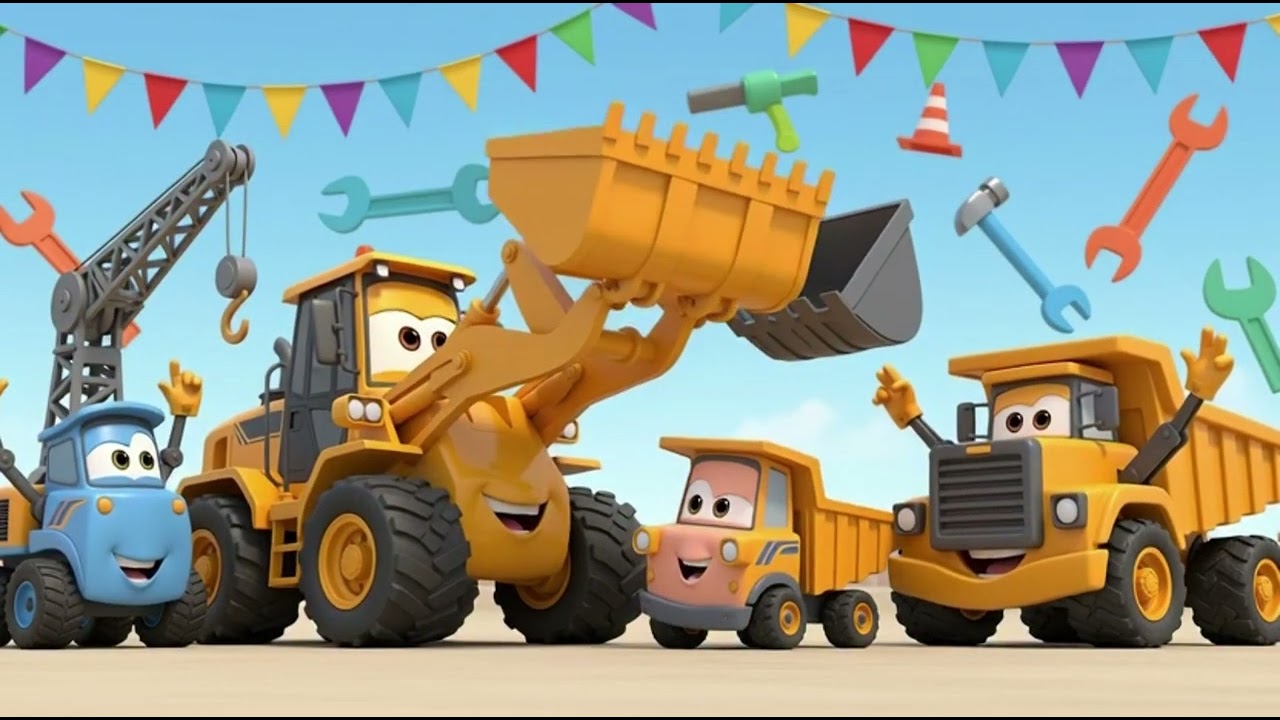 Yellow Loader’s Slow and Steady Song | Construction Nursery Rhymes & Kids Songs