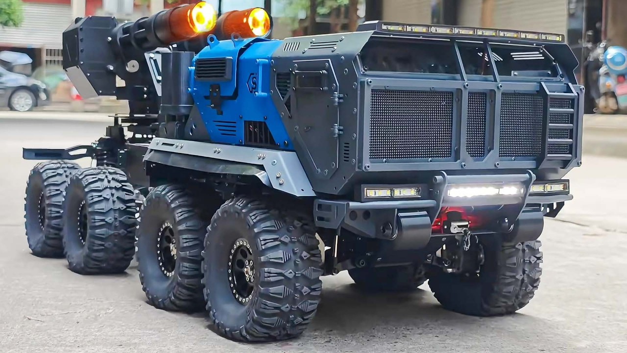 Giant 8x8 RC Army Truck – Realistic Machine Gun Turret & Extreme Mobility