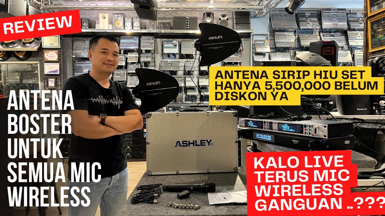 Solusi Untuk Mic Wireless Ganguan // Ashley Antena Boster ADS14 8ch #ashley