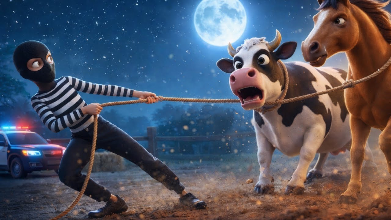 Thief Caught Stealing Cow & Horse! 😱 Police Save Old MacDonald’s Farm 🚓