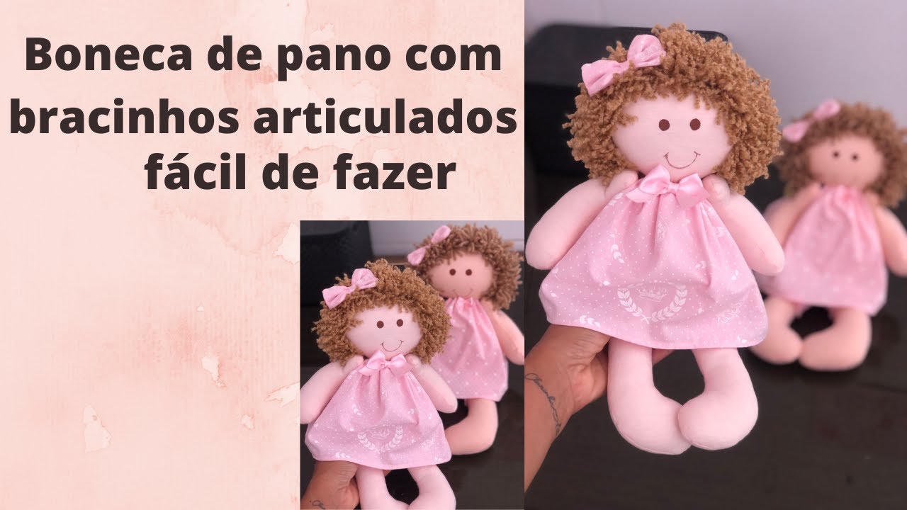 Boneca de pano fácil de fazer para iniciantes (com braços articulados)
