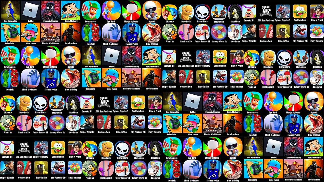 Роблокс Roblox,GTA San Andreas,Escape Police Granny Prison,Ultimate Bowmasters,Dino Bash,Draw to Hit