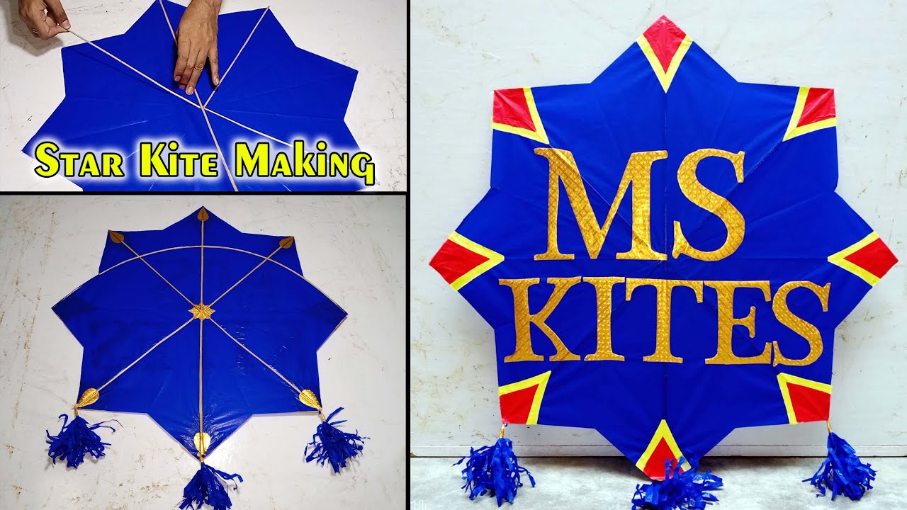 Star Kite Making At Home - How To Make Star Kite - By Ms Kites 2022.