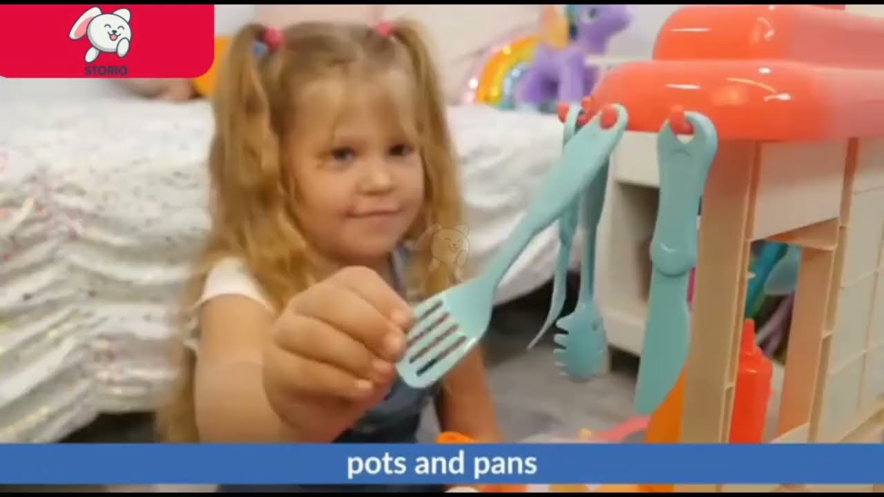 Toys Kitchen Set for Kids Girls Big Cooking Set Light and Sound Pretend Play Toy 