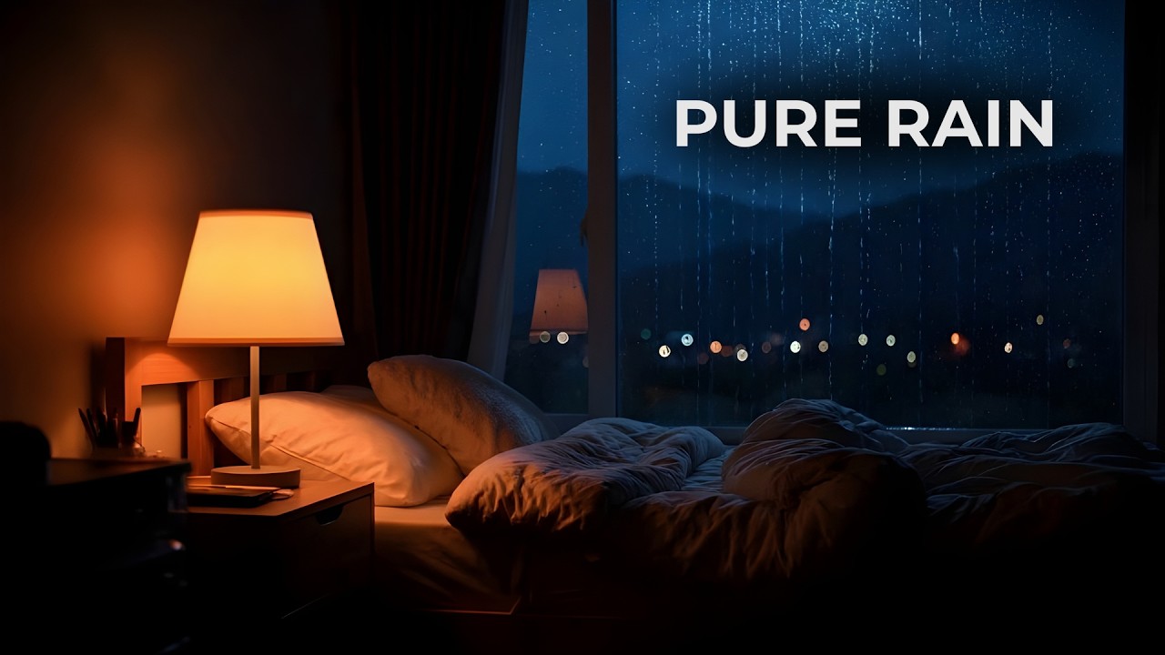 Rain Sounds for Anxiety Relief | Dark Cozy Room (No Music)