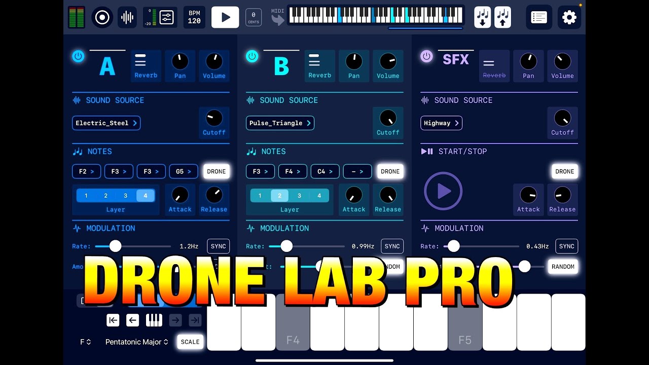 DroneLab Pro - Analog Soundscapes - Standalone & AUv3 - Walkthrough for the iPad