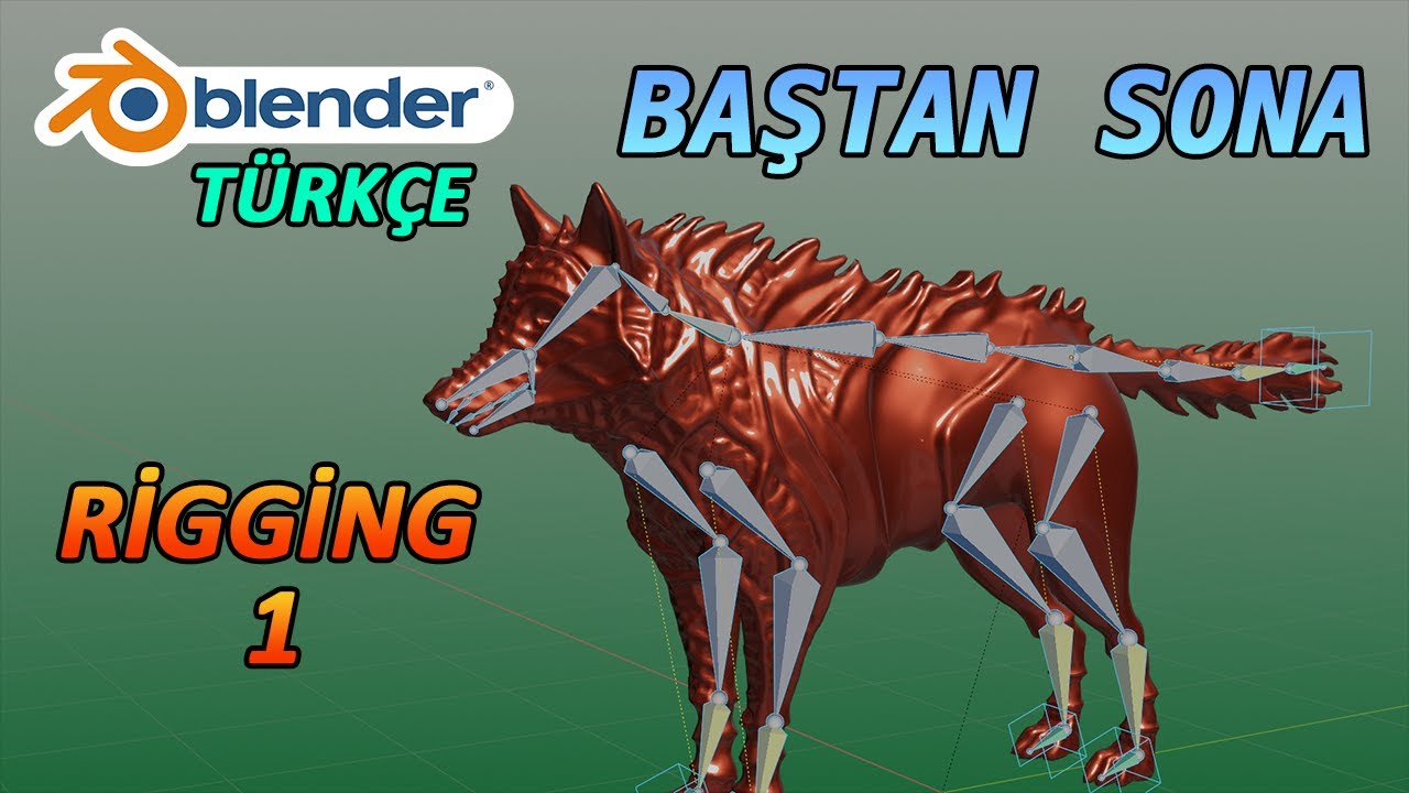 Blender baştan sona rigging - 1 (inverse kinematics ik, weight paint, bendy bones, simetri - mirror)