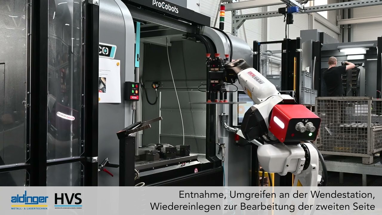 Beidseitige CNC-Bearbeitung mit Roboterhandling: 13-kg-Werkstück vollautomatisch