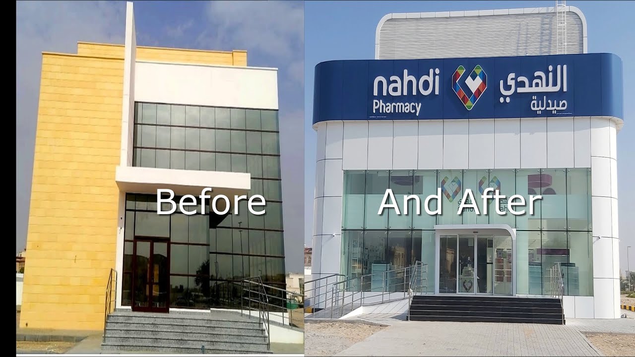 ACP Cladding Installation Steel Spider glass Fittings and aluminium louver  +971564380755