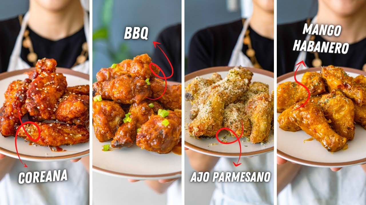 Alitas de 4 SaboresㅣCoreana - Mango Habanero - BBQ - Ajo Parmesano