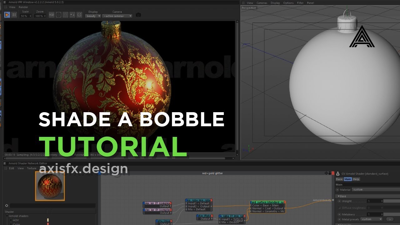 Texture a Christmas Ornament in Arnold for Cinema 4D
