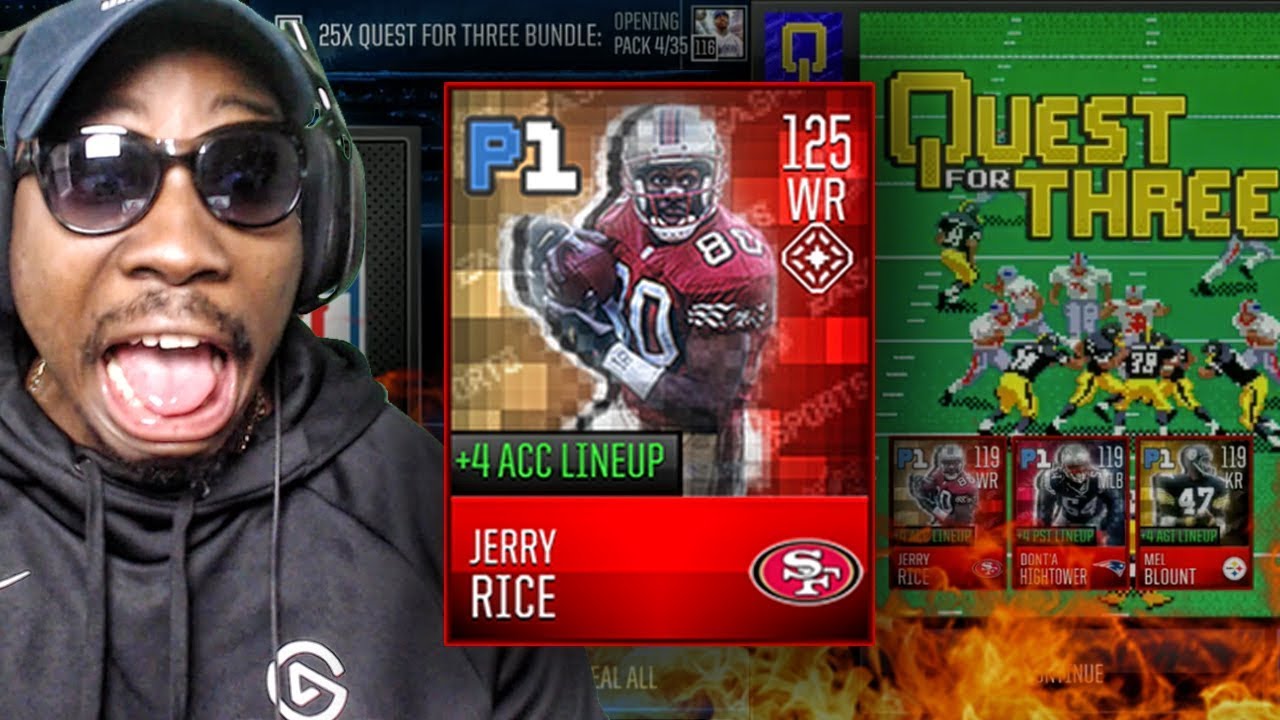 PULLED 125 OVR JERRY RICE IN RETRO QUEST FOR 3 PACK OPENING! Madden Mobile 18 Gameplay Ep. 52