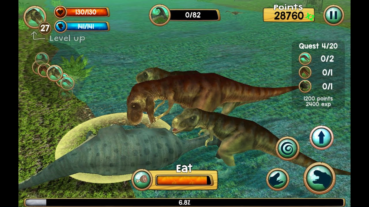 Tyrannosaurus Rex Sim 3D - Android / iOS - Gameplay