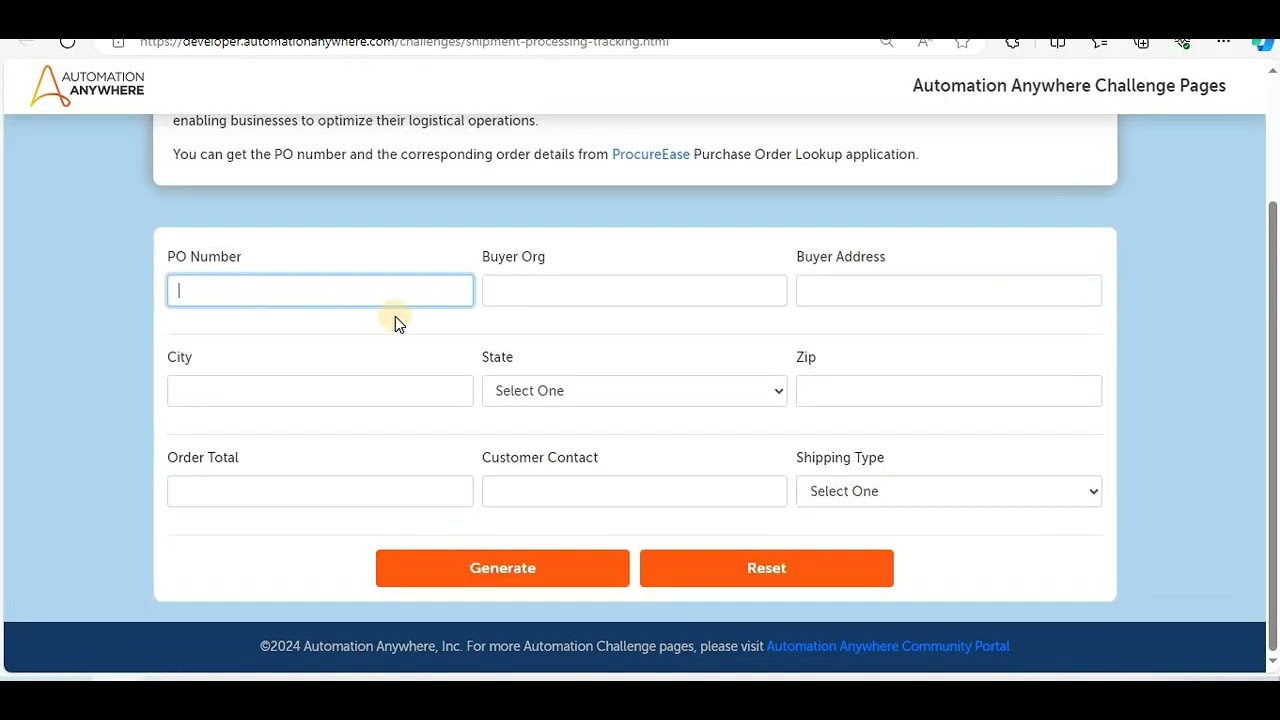 Shipping processing path finder challenge Automation anywhere