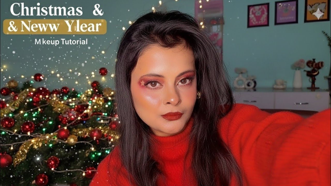 🎄 Christmas Eve & New year Party Makeup Look 💄 ✨️ 