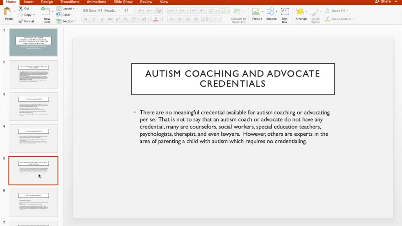 Overview of Autism  Coach, Advocate and Awareness
