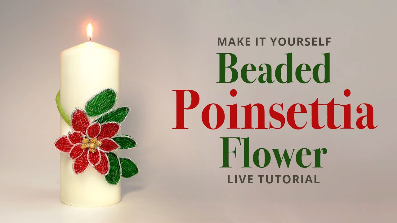 How to make a beaded wire poinsettia flower - live tutorial
