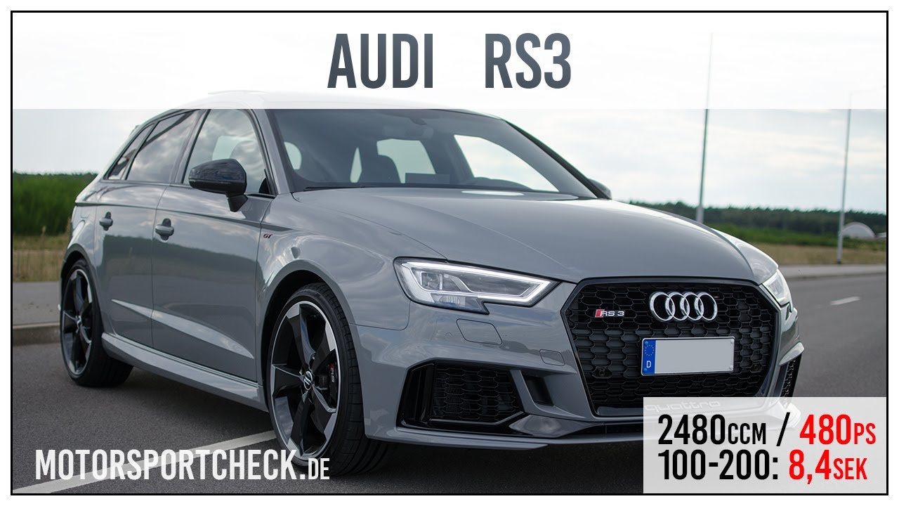 Audi RS3 8V Stage 1 480 Hp 311 Km/h 0-100 100-200 | Motorsportcheckde