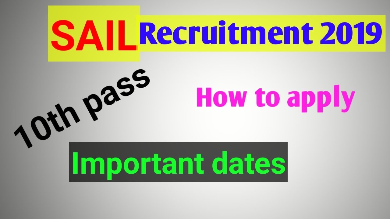 Sail recruitment 2019 | 10th pass job 2019