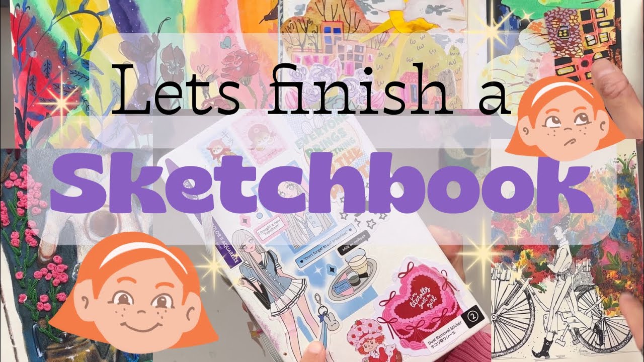 Finish a sketchbook with me 🥳 l Sketchbook tour ✨
