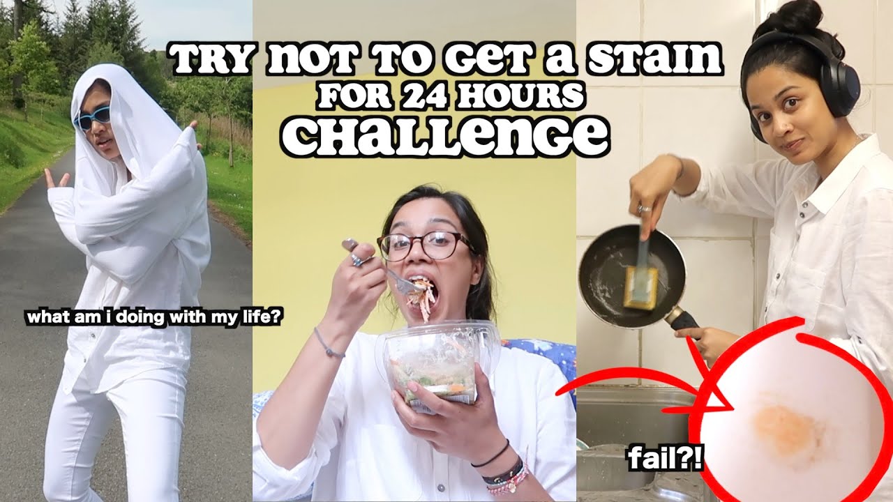 try not to get a stain for 24 hours challenge | clickfortaz