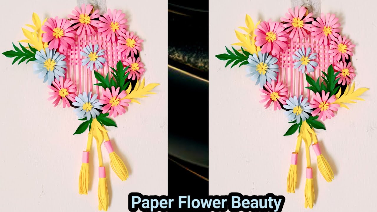 Beautiful Paper Flowers Wall Hanging Easy | Easy And Simple Paper Craft Ideas 