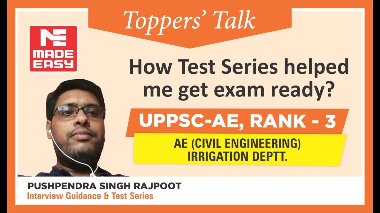 UPPSC-AE Topper |Pushpendra Rajpoot |Rank-3 |CE| Irrigation Deptt.|Toppers' Talk| MADE EASY Student