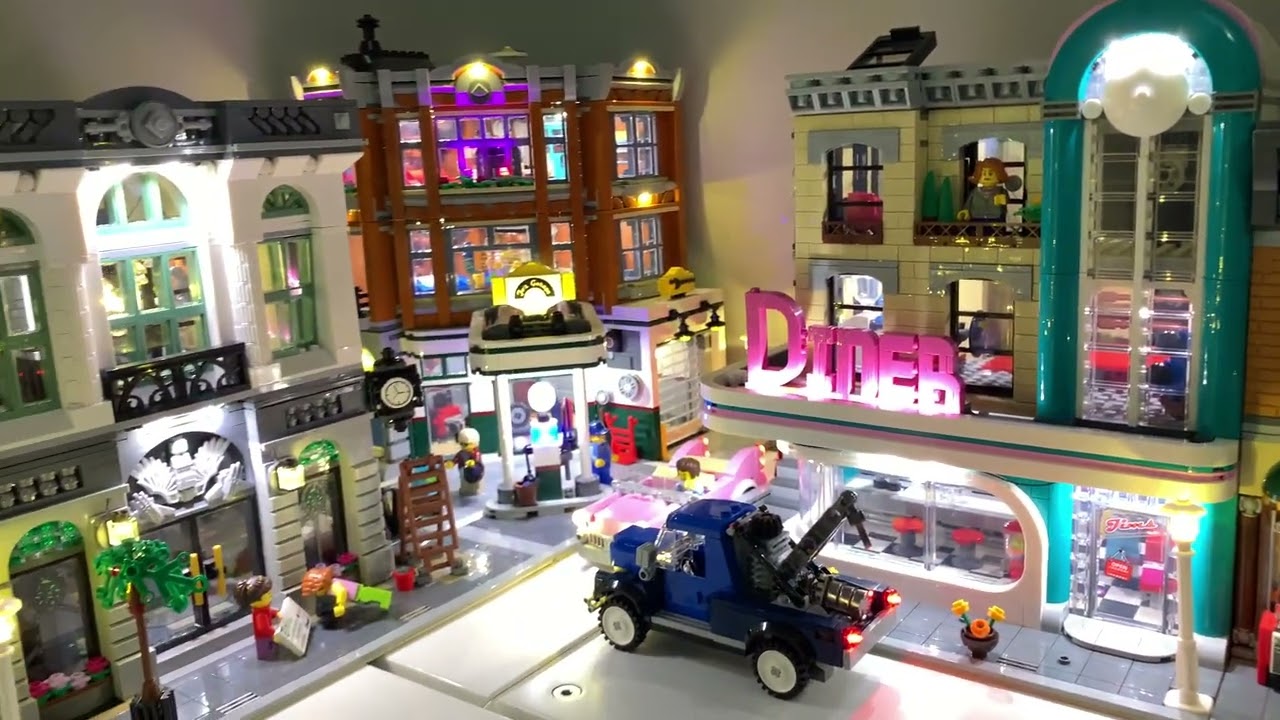 LEGO Modular Buildings Lit Up
