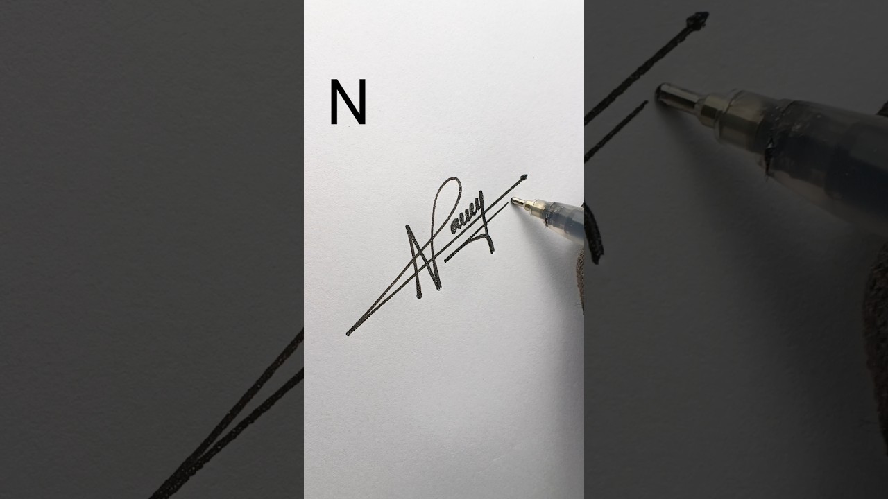 N letter stylish signature making tutorial #easysignature #howtosign #autographs
