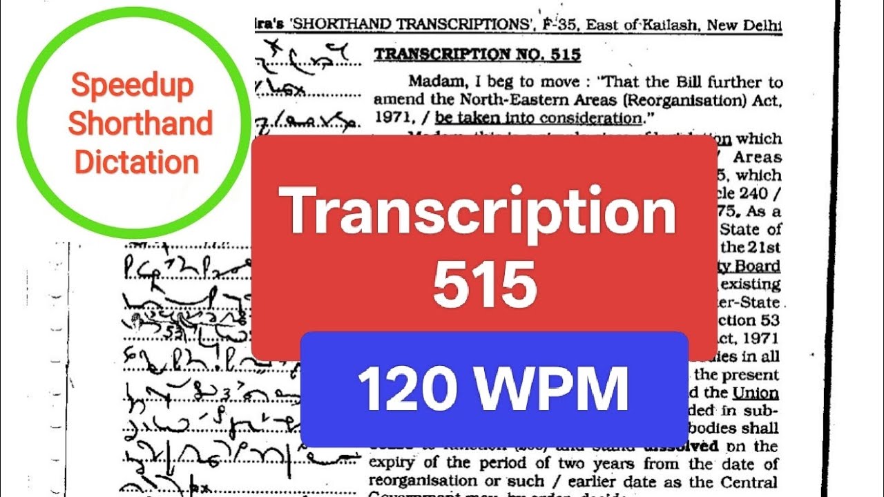 #515 l kailash chandra l 120 wpm l english dictation l transcription no. 515 l shorthand | volume 24