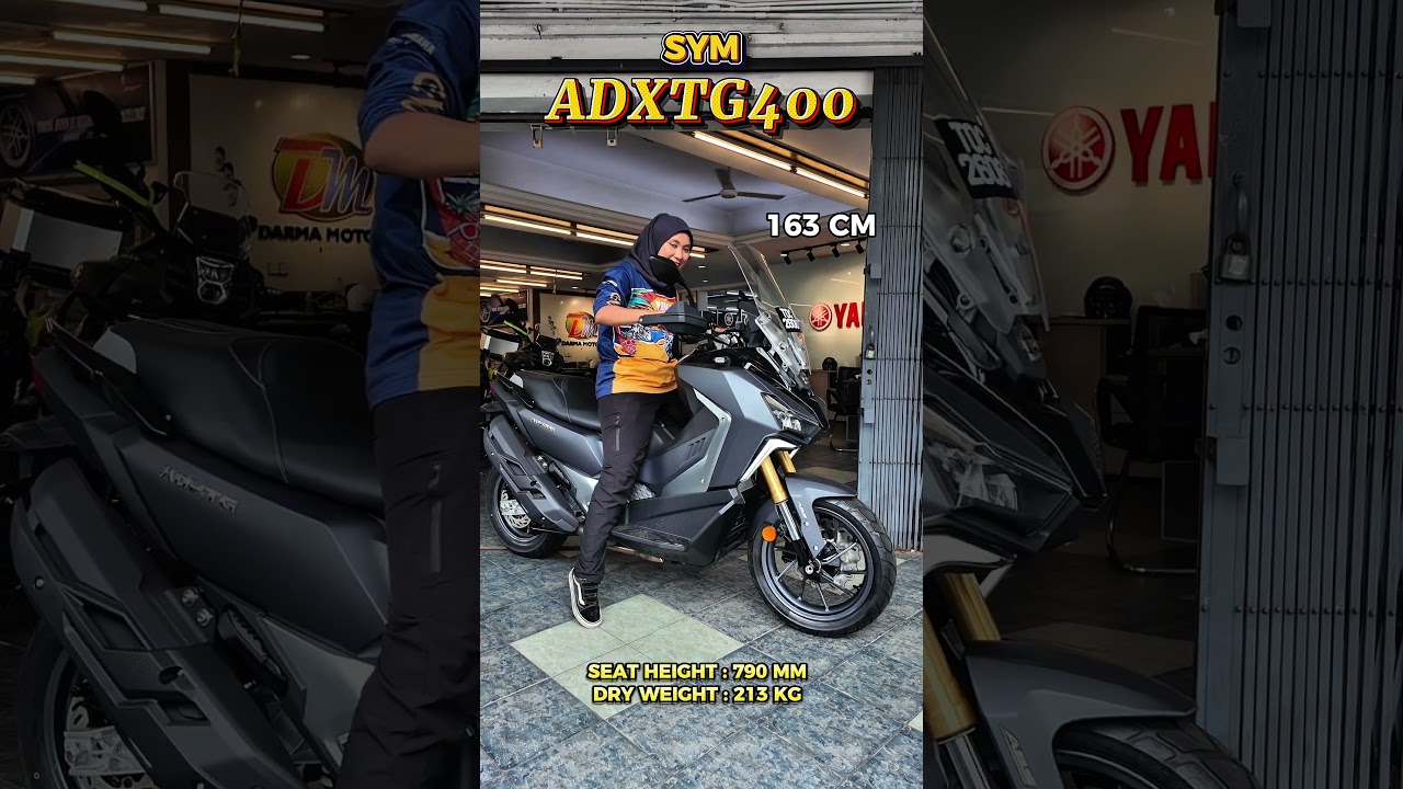 Sym ADXTG400 seat height test! # #darmamotor #sym #adxtg400 #seatheight #fyp