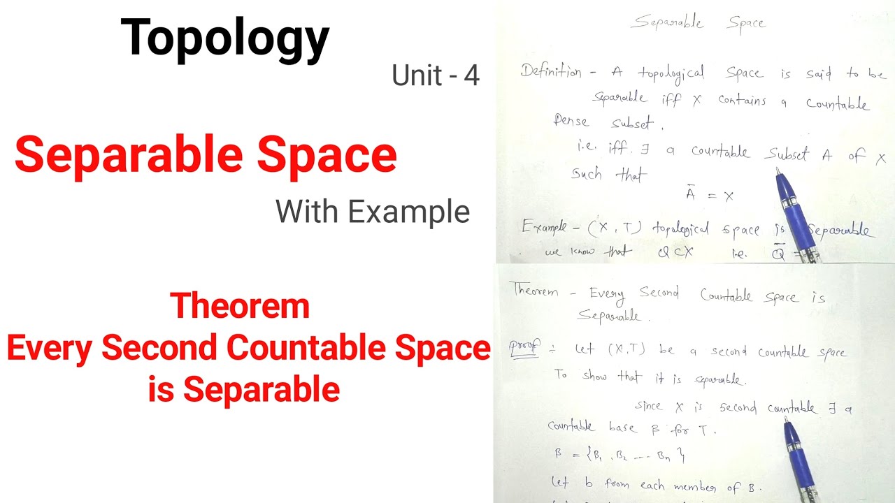 Every Second Countable Space is Separable | Separable Space with Example | Topology unit 4 | Msc1st